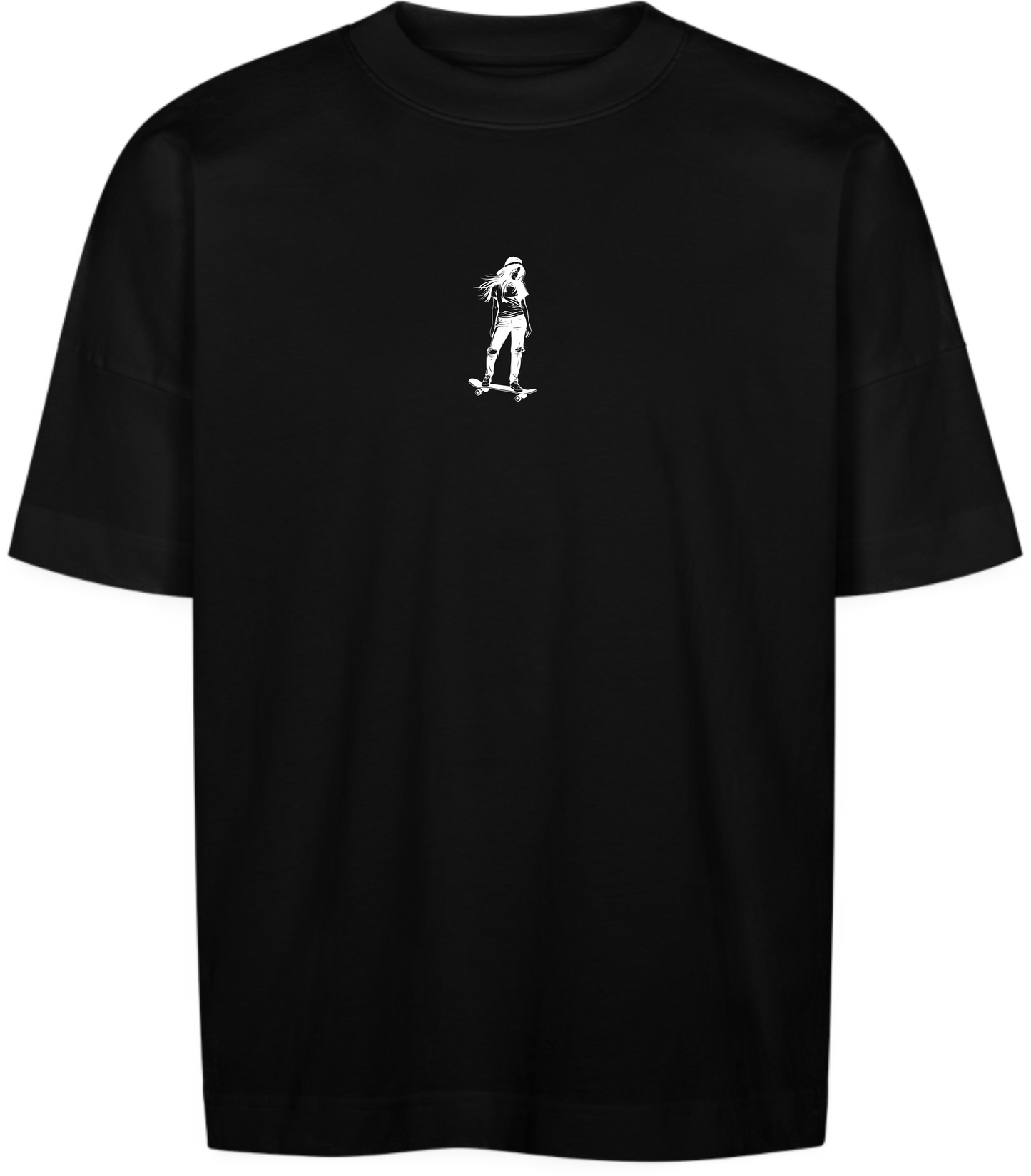 Oversize Shirt SkaterGirl Black and White