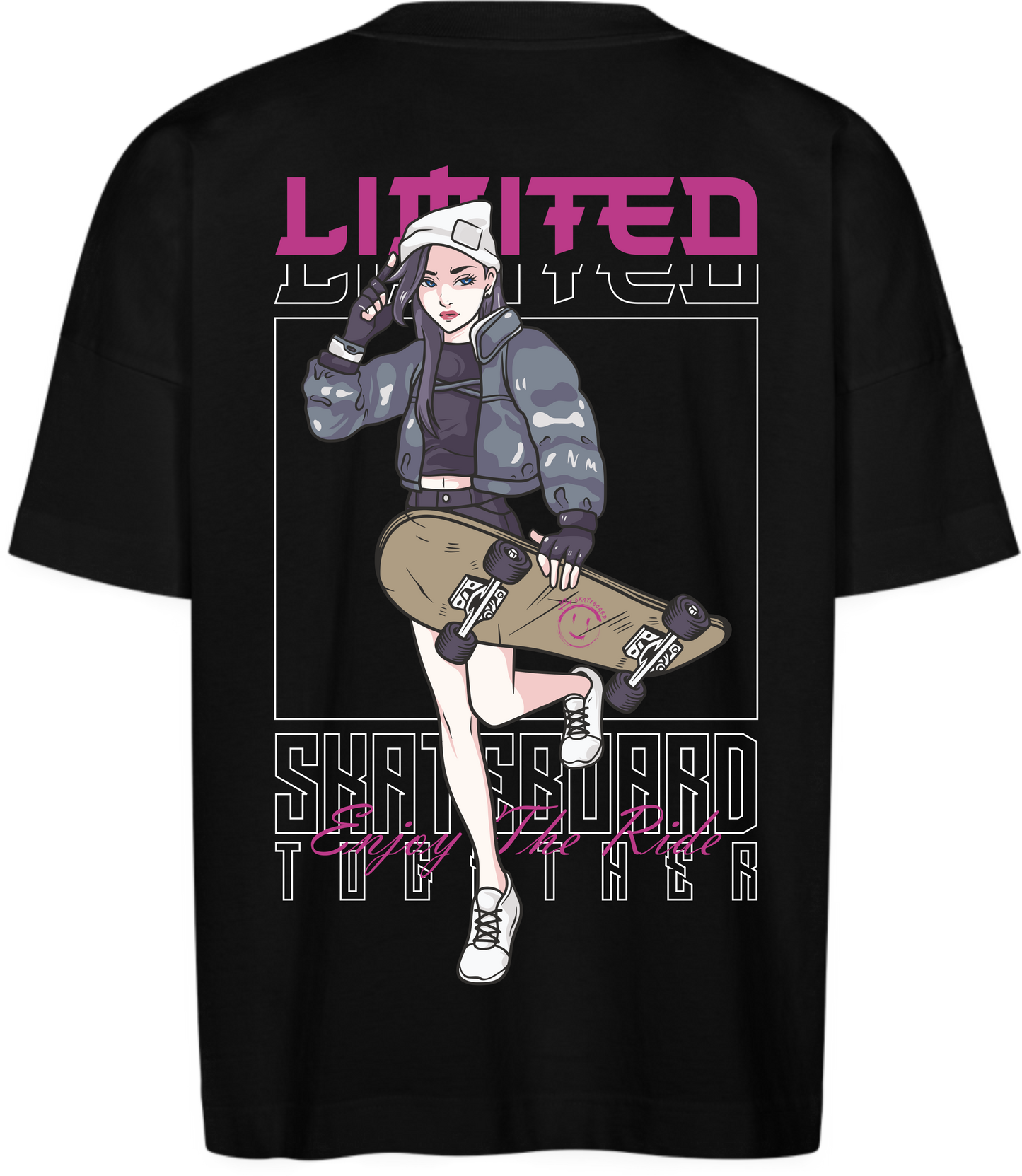 Oversize Shirt Asian Skater Girl
