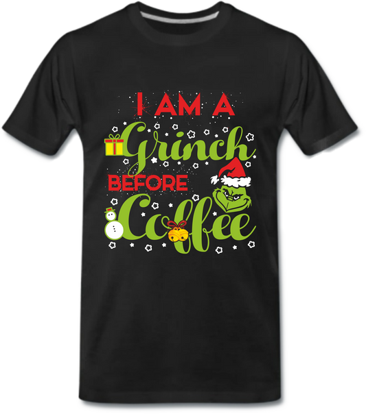 Hochwertiges T-Shirt mit Coffee Grinch-Weihnachtsmotiv